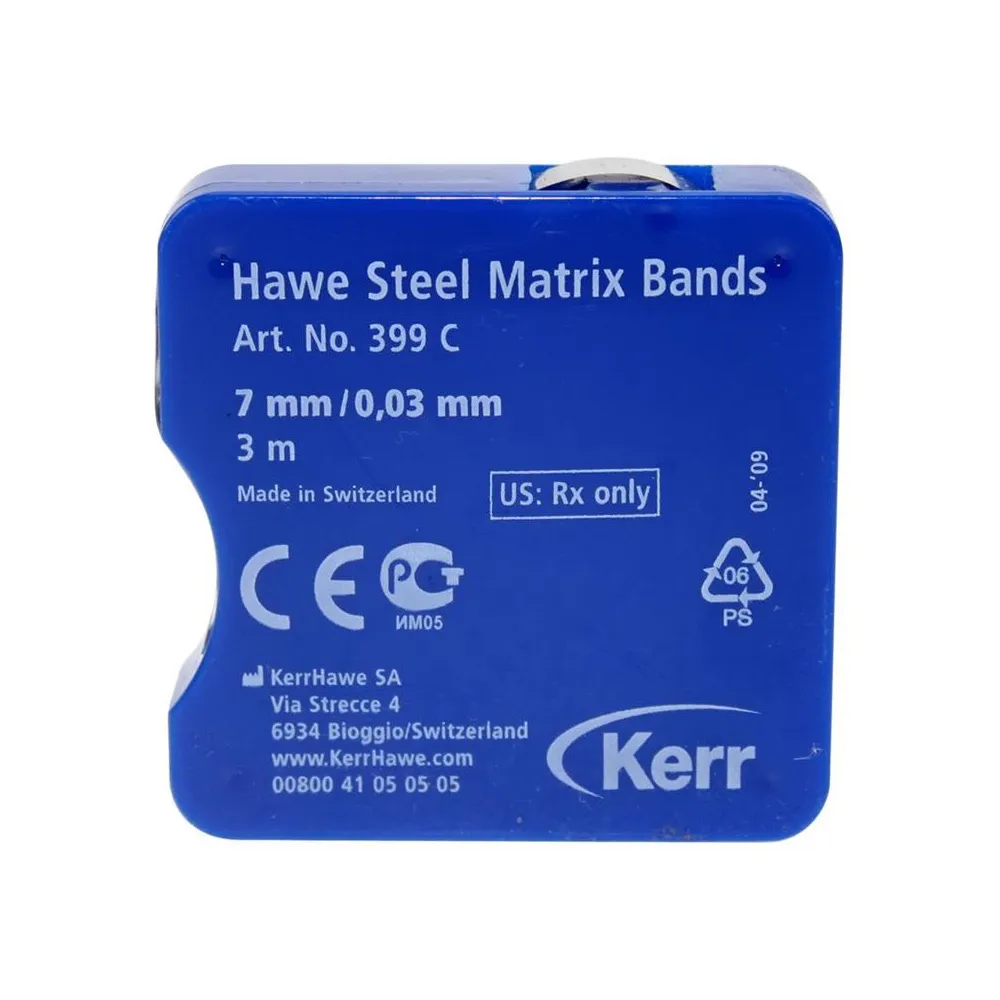 Матричная лента металлическая, Kerr, Hawe Steel Matrix Band, 399C, 7 мм, 3 м
