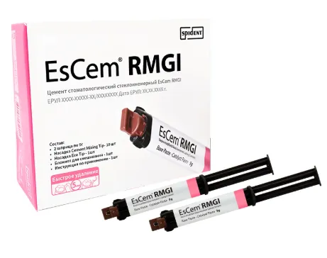 ЭсЦем RMGI, цемент стеклоиномерный, 2шпр*9гр, Spident