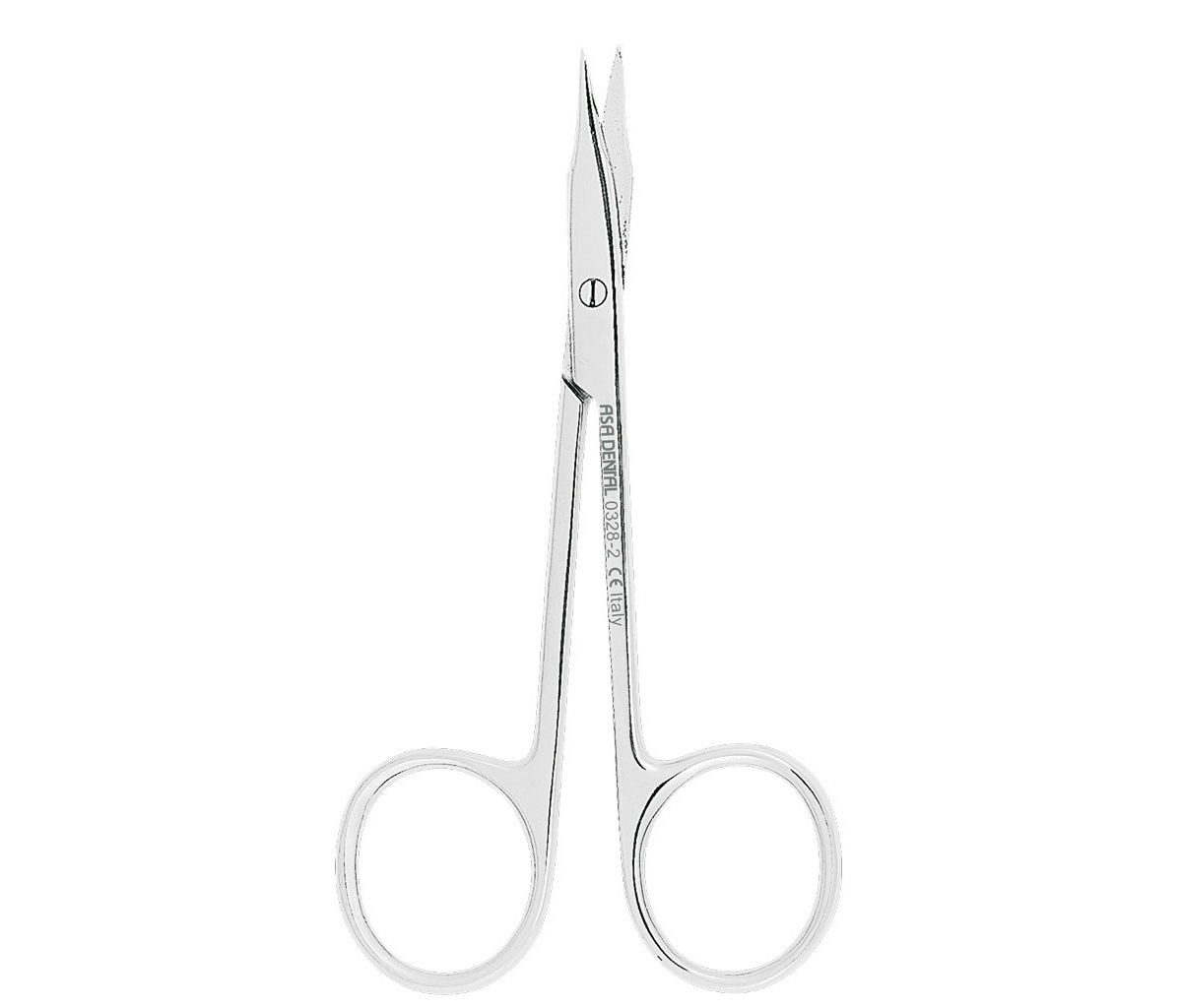 Asa Dental 0328-2 - ножницы для десны N1 изогнутые по плоскости, 11,5 см