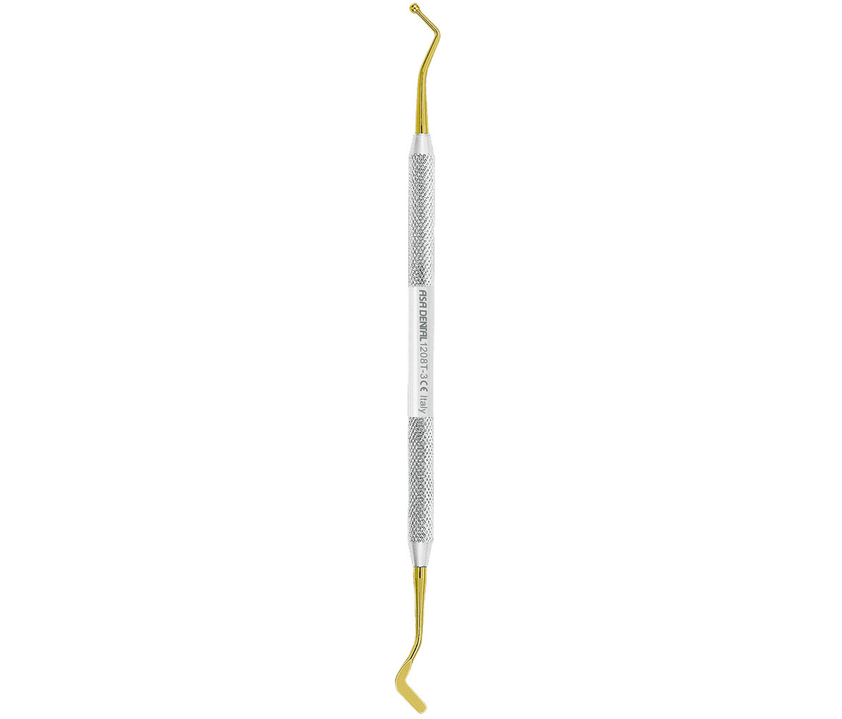 Asa Dental 1208T-3 - штопфер-гладилка N3 двусторонняя (шарик-гладилка) с нитрит-титановым покрытием (золотым)