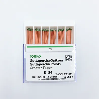 Штифты гуттаперчевые, Coltene, Greater Taper 0.4 #35, 60 шт