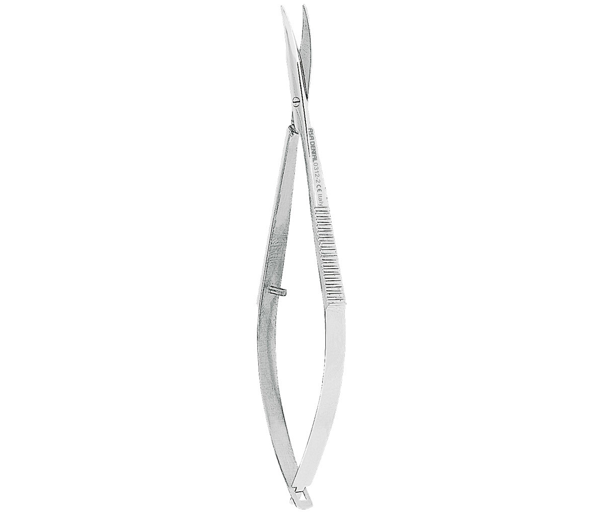 Asa Dental 0312-2 - ножницы для десны изогнутые, не острые, на защелке, 11 см