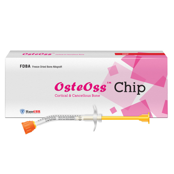 Крошка кортикально-губчатая OSSTEM OsteOss, резорбируемая, для костных дефектов, 0.5 мл, шприц, 1 шт