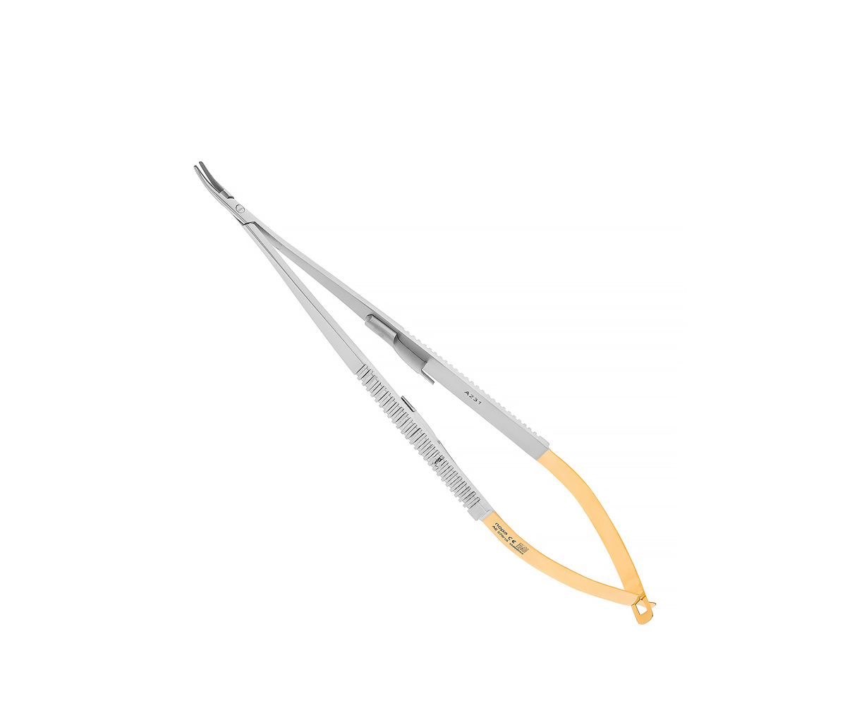 Nopa Instruments AE 579/18 - микроиглодержатель TUC CASTROVIEJO изогнутый, 18 см