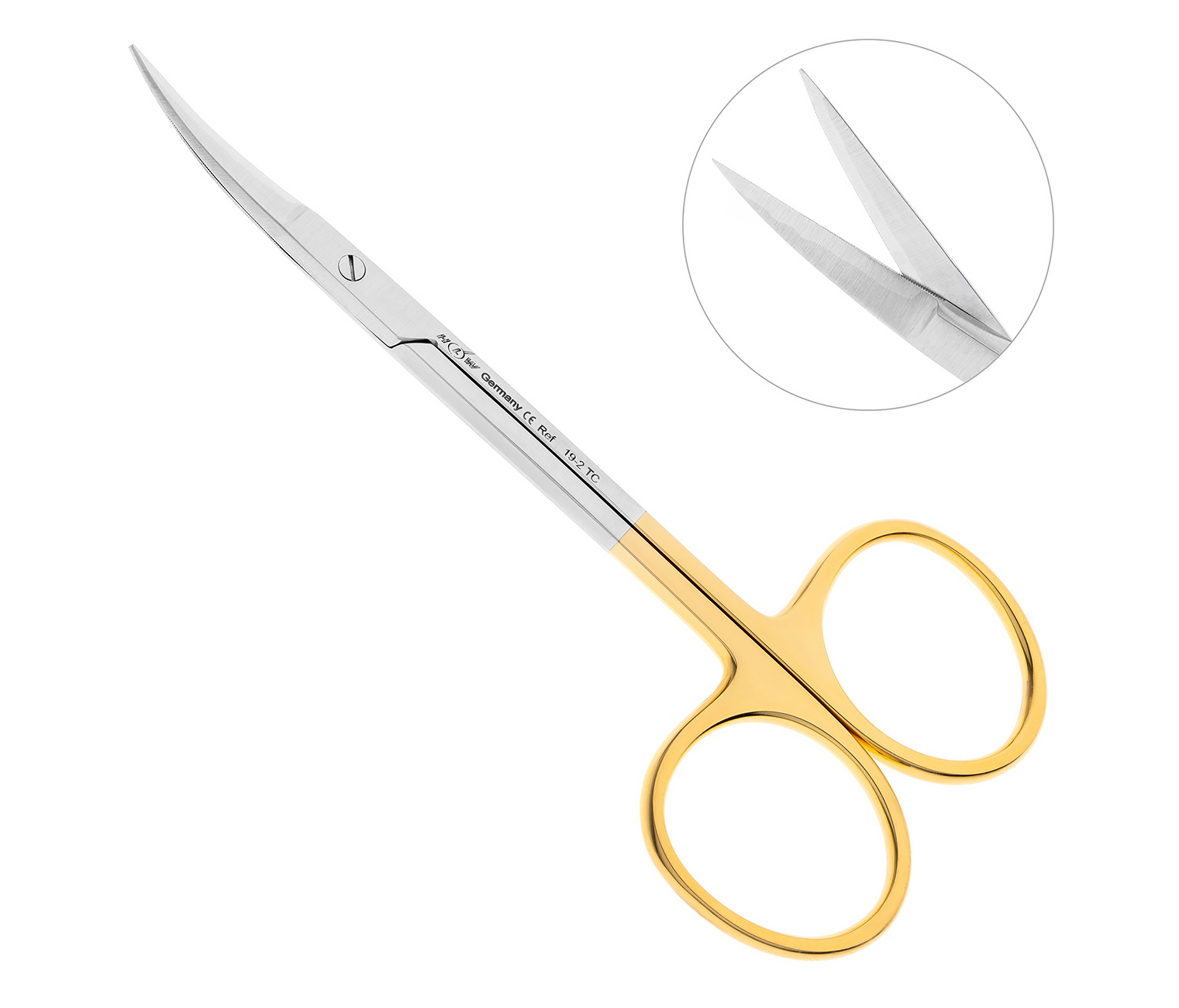 HLW 19-2TC - ножницы хирургические изогнутые Iris-Schere TC, 115 мм