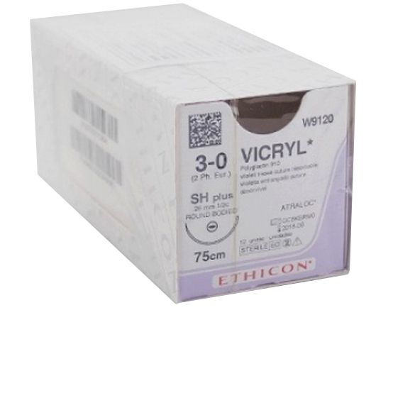Нить хирургическая Ethicon Vicryl 3/0 75 см Колющая 26 мм