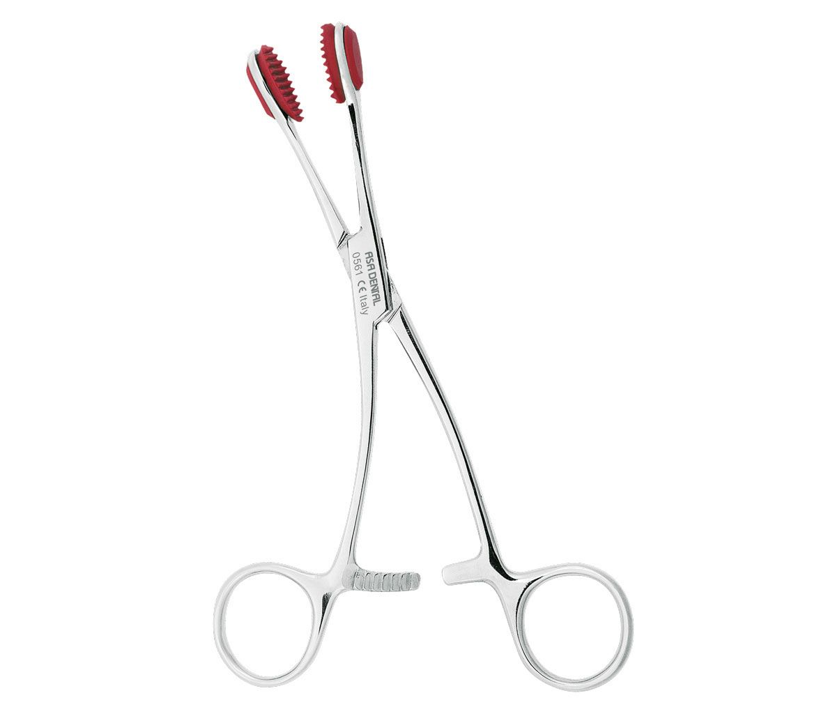 Asa Dental 0561 - пинцет для языка с круглой рабочей частью и фиксатором на ручке, изогнутый, 17 см