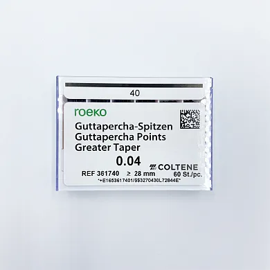 Штифты гуттаперчевые, Coltene, Points Greater Taper 0.4 #40, 60 шт