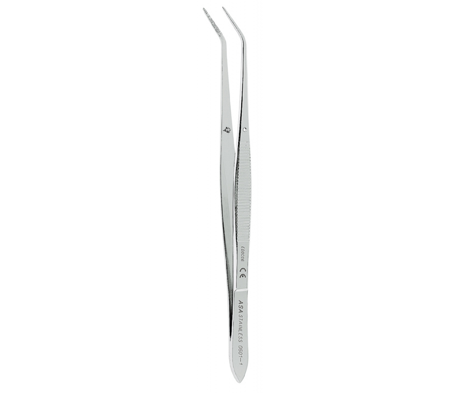 Asa Dental 0601-1 - пинцет анатомический изогнутый N1, 15 см