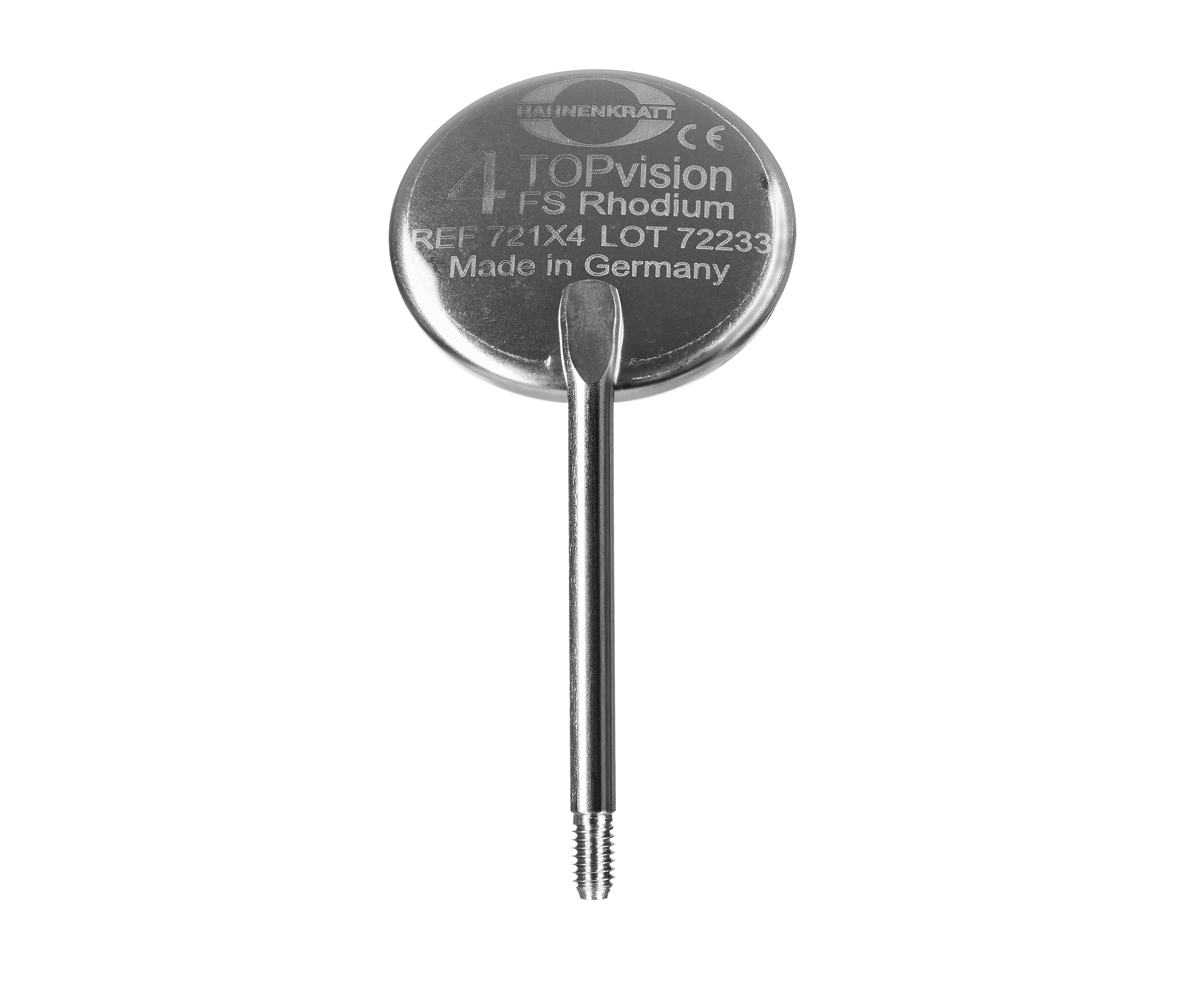 Hahnenkratt TOPvision FS Rhodium - родиевое зеркало, плоское, без ручки, №4, диаметр 22 мм, 12 шт