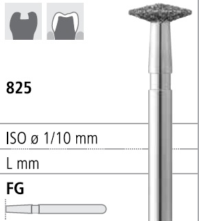 Боры стоматологические алмазные FG 825/042, зеленый, 6шт. ISO код 314313534042, арт: FG102/6 C