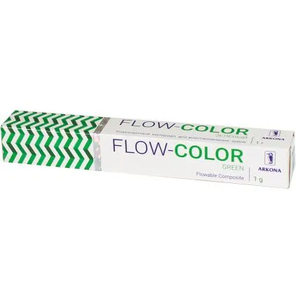 Жидкотекучий композит, ARKONA, Флоу Колор (Flow-Color), зеленый, 1 шпр.х 1 г
