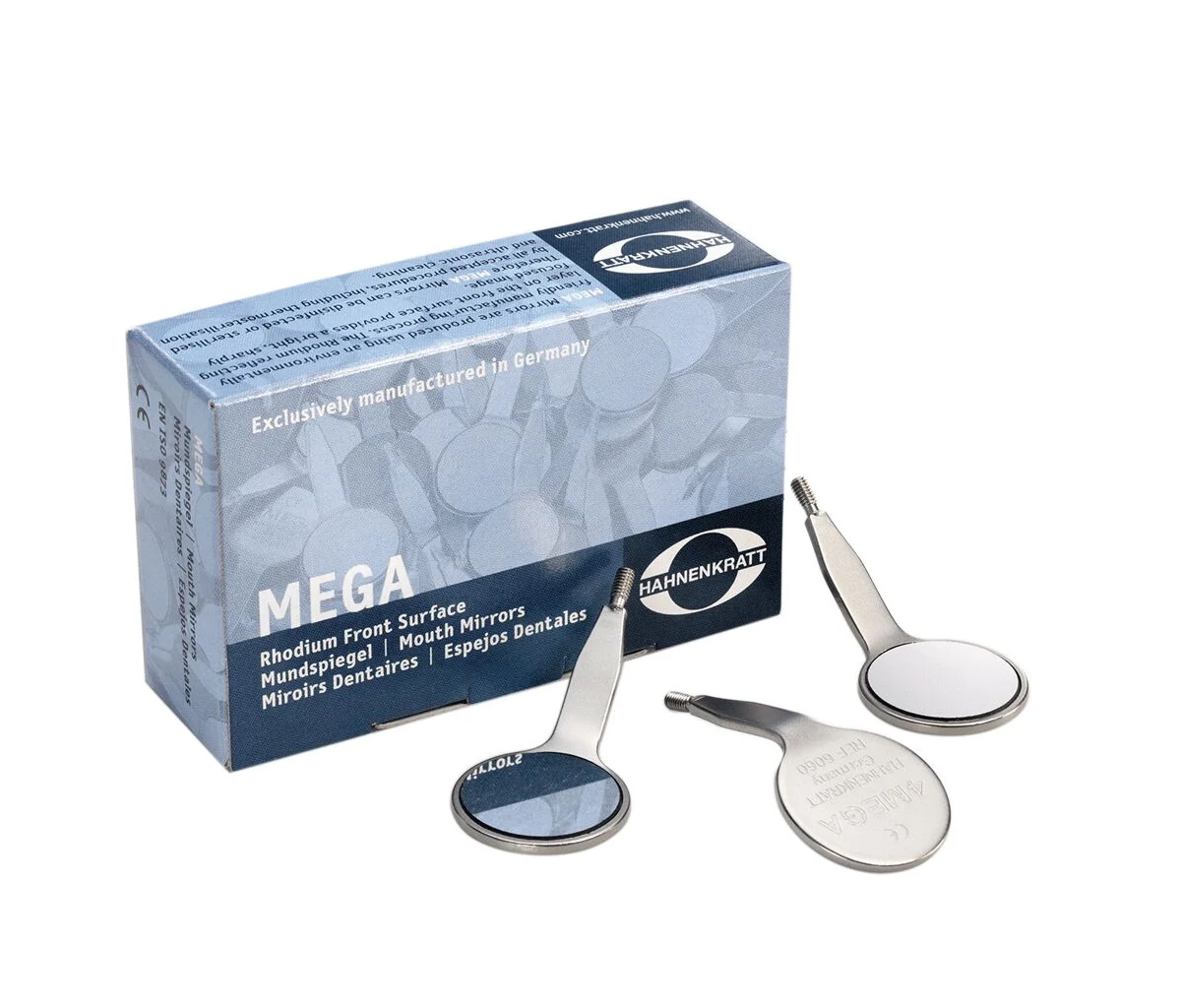 Hahnenkratt MEGA FS Rhodium - родиевое зеркало без ручки, №4, диаметр 22 мм, 12 шт