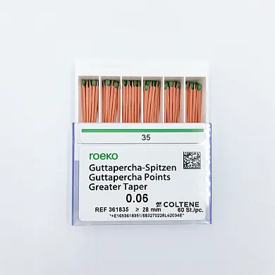 Штифты гуттаперчевые, Coltene, Greater Taper 0.06 #35, 60 шт