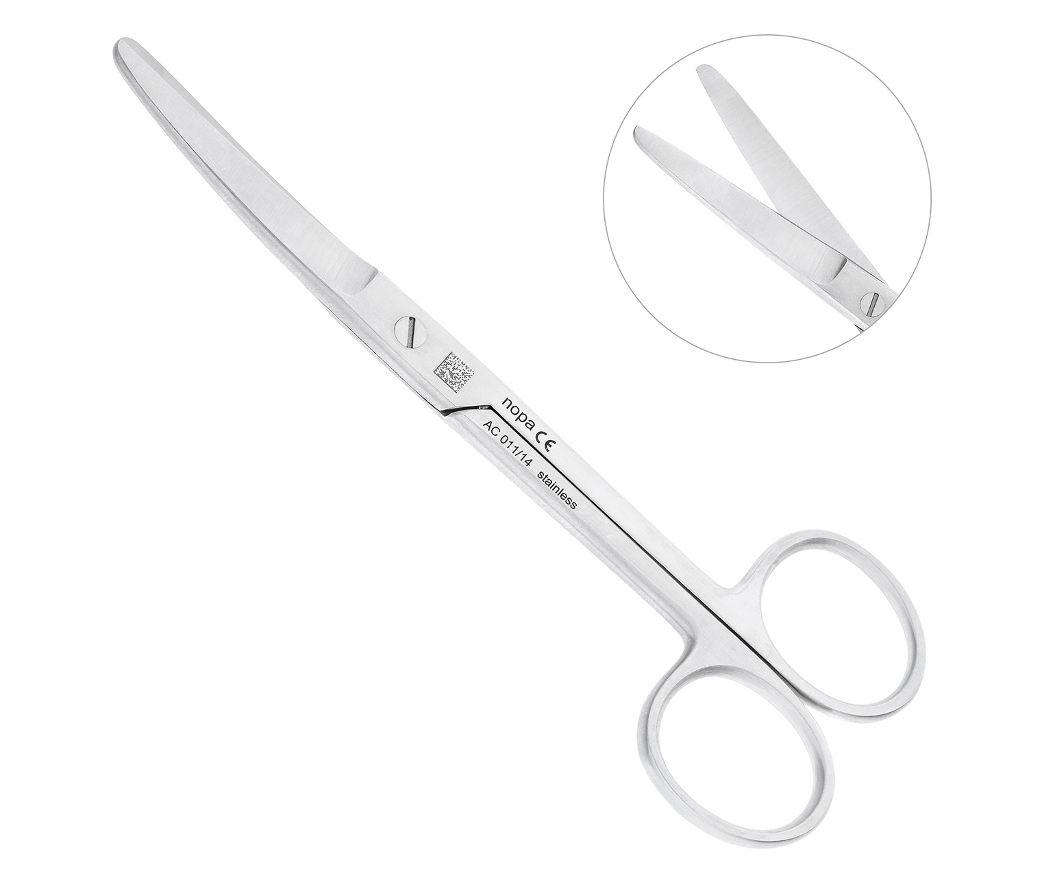 Nopa Instruments AC 011/14 - ножницы операционные, закругленные, изогнутые, 14,5 см