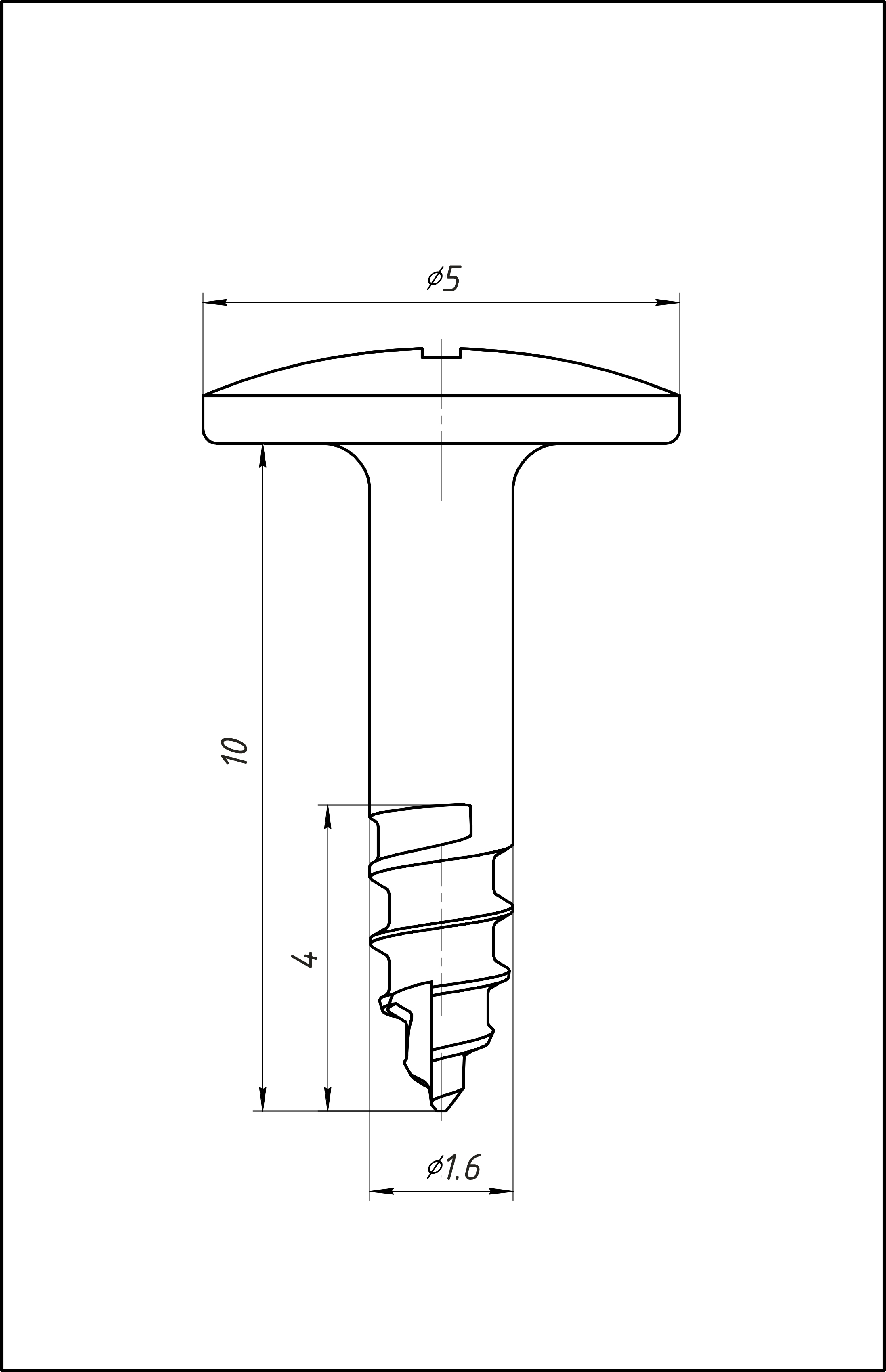 Винт хирургический тентовый (опорный), длина 10 мм, 1 шт., арт: SWt-16-10