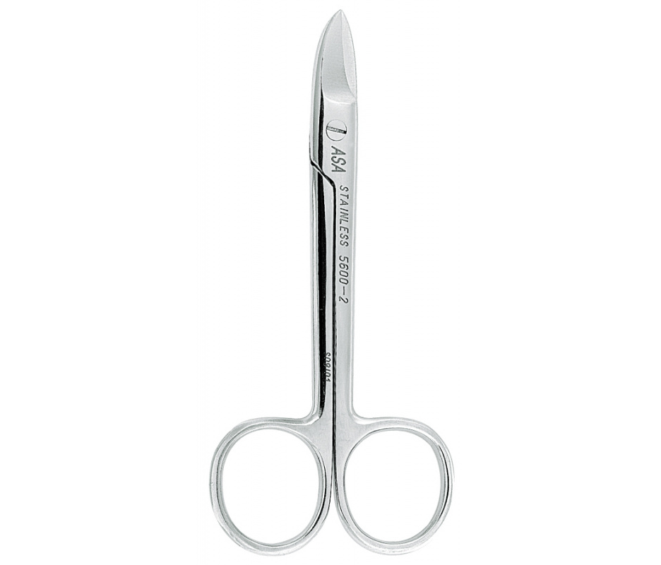 Asa Dental 5600-2 - ножницы коронковые с загибом, зубчики на одном лезвии, 10,5 см