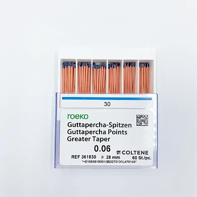 Штифты гуттаперчевые, Coltene, Greater Taper 0.06 #30, 60 шт