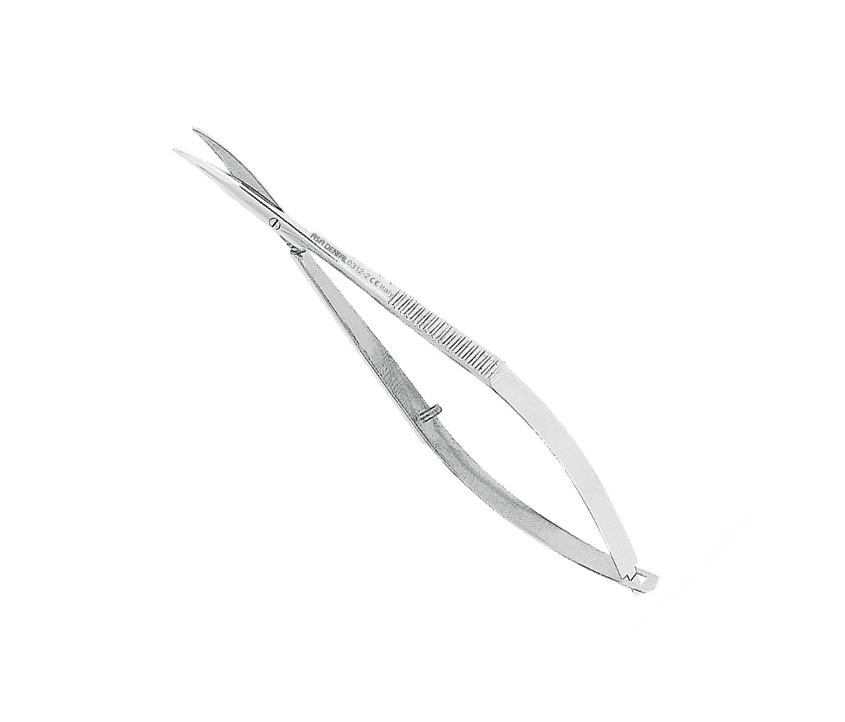 Asa Dental 0312-2 - ножницы для десны изогнутые, не острые, на защелке, 11 см