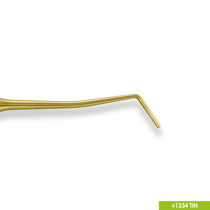 1334 TiN Удлиненная узкая гладилка с цилиндрическим штопфером Ø1.0mm. Ручка Ø6mm. Покрытие Gold