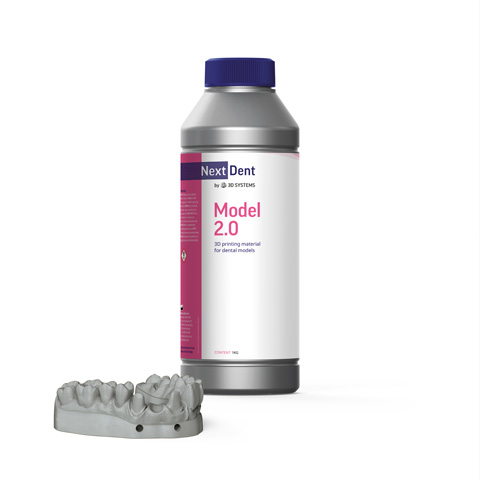Фотополимер NextDent Model 2.0, оттенок Grey (серый). Упаковка 1000 гр., арт: NDM2GR01000