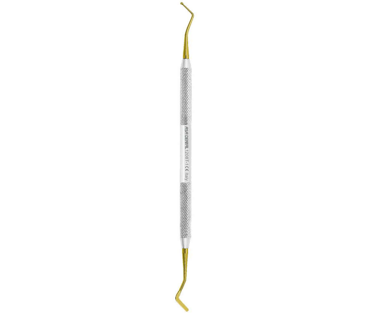 Asa Dental 1208T-1 - штопфер-гладилка N1 двусторонняя (шарик-гладилка) с нитрит-титановым покрытием (золотым)