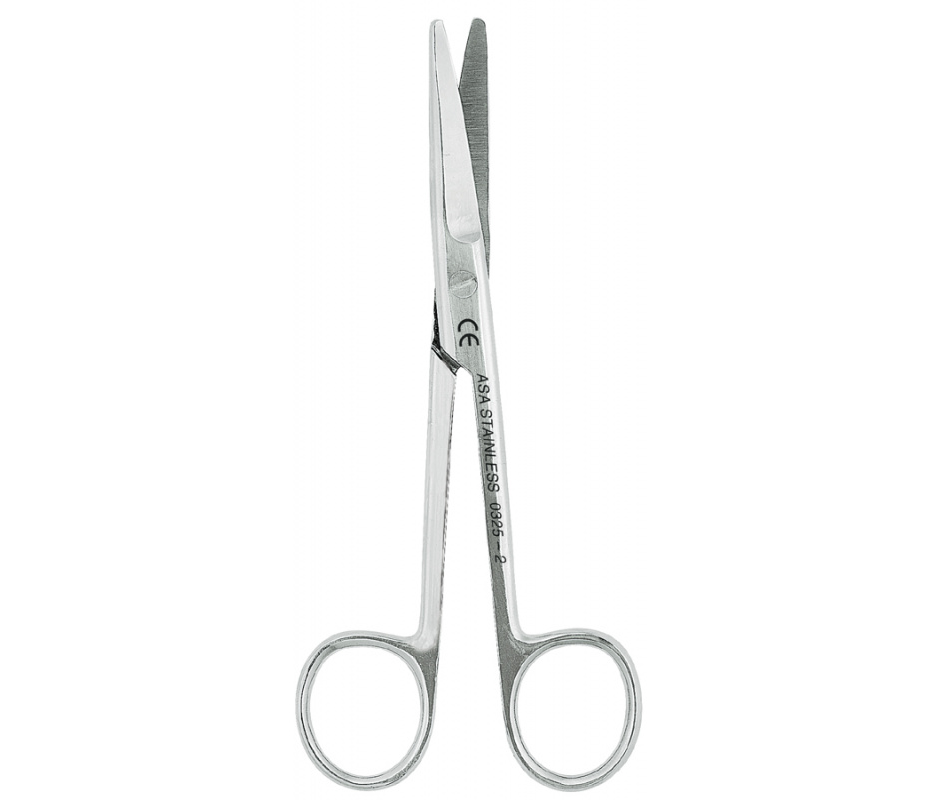 Asa Dental 0325-2 - ножницы для десны изогнутые по плоскости, 14,5 см