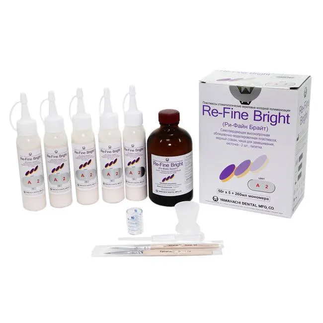 Пластмасса самотвердеющая, YAMAHACHI, Re-Fine Bright, A2, 5х50г+260мл, 3мин