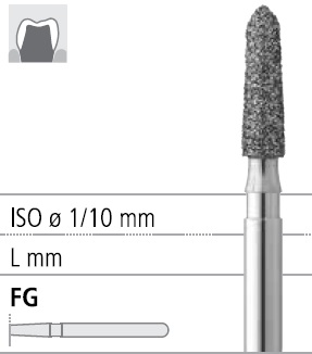 Боры стоматологические алмазные FG 877К/014, зел., 6шт. ISO код 314297534014, арт: FG161N/6 C