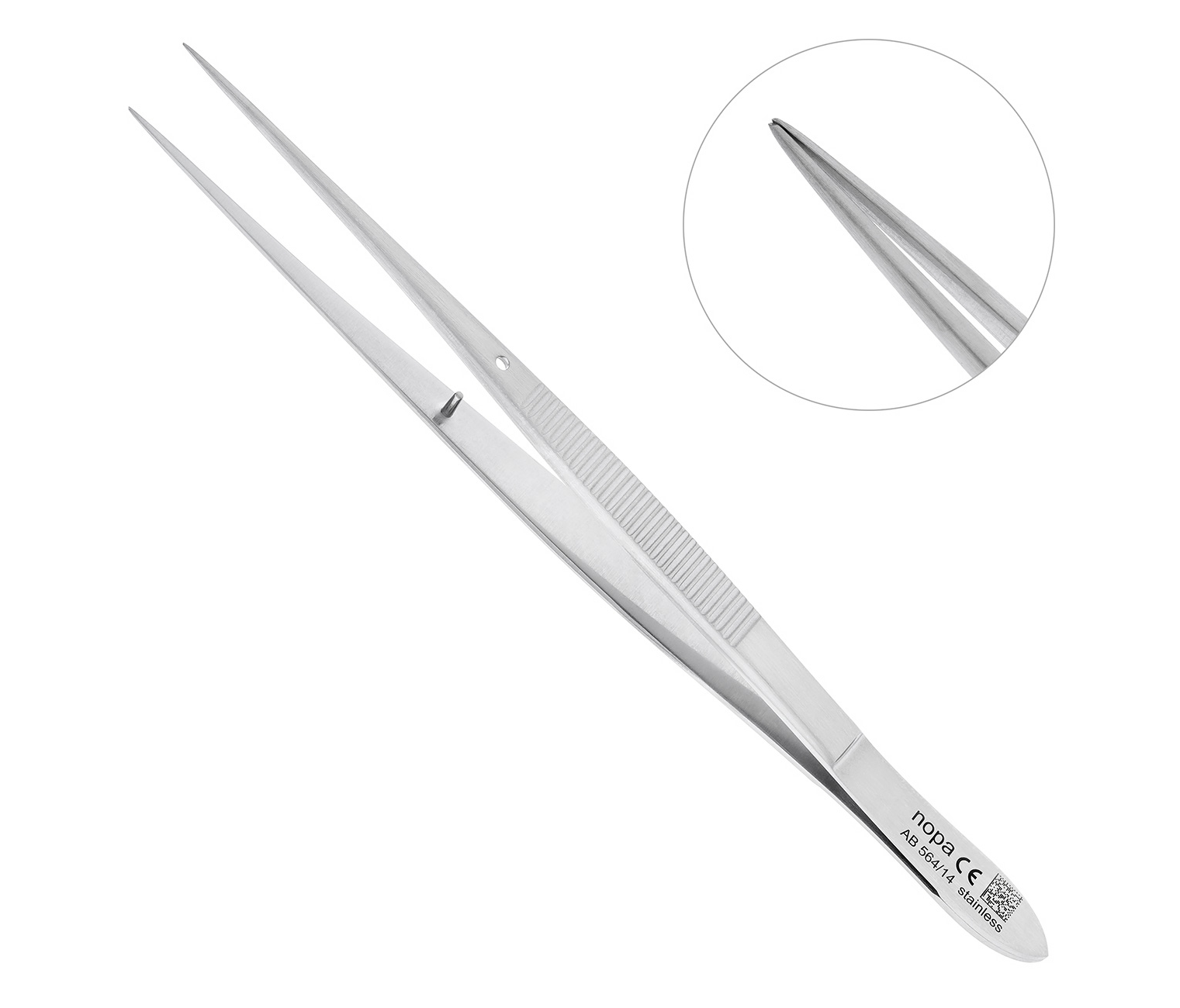 Nopa Instruments AB 564/14 - пинцет для удаления осколков гладкий, прямой, 14,5 см