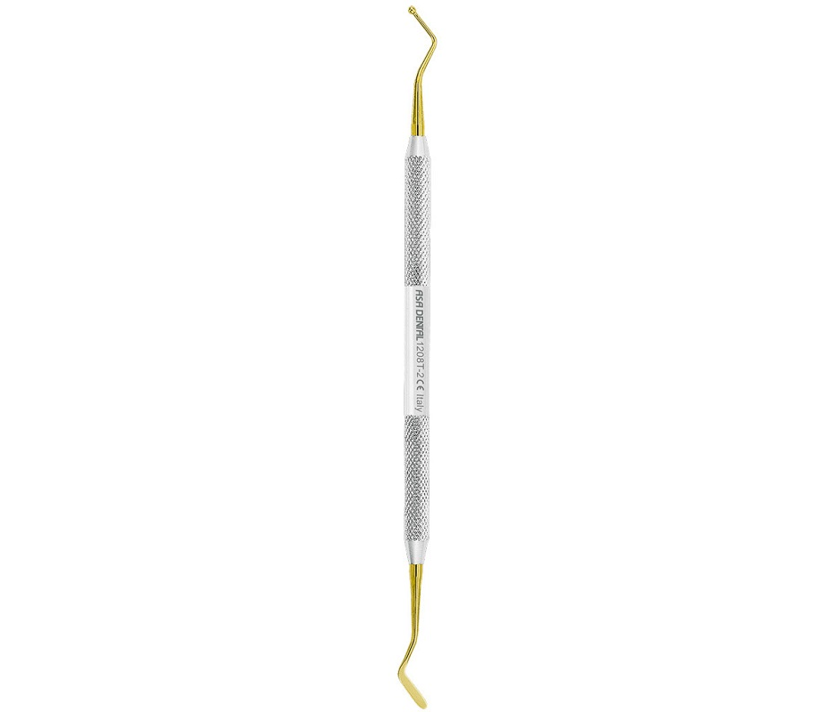 Asa Dental 1208T-2 - штопфер-гладилка N2 двусторонняя (шарик-гладилка) с нитрит-титановым покрытием (золотым)