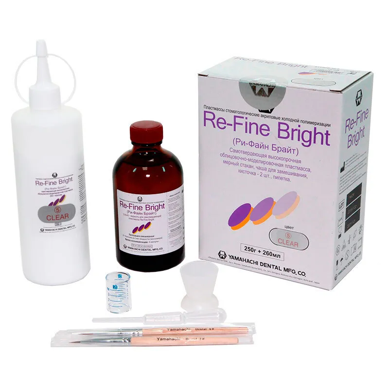 Пластмасса самотвердеющая, YAMAHACHI, Re-Fine Bright, Clear, 250г+260мл