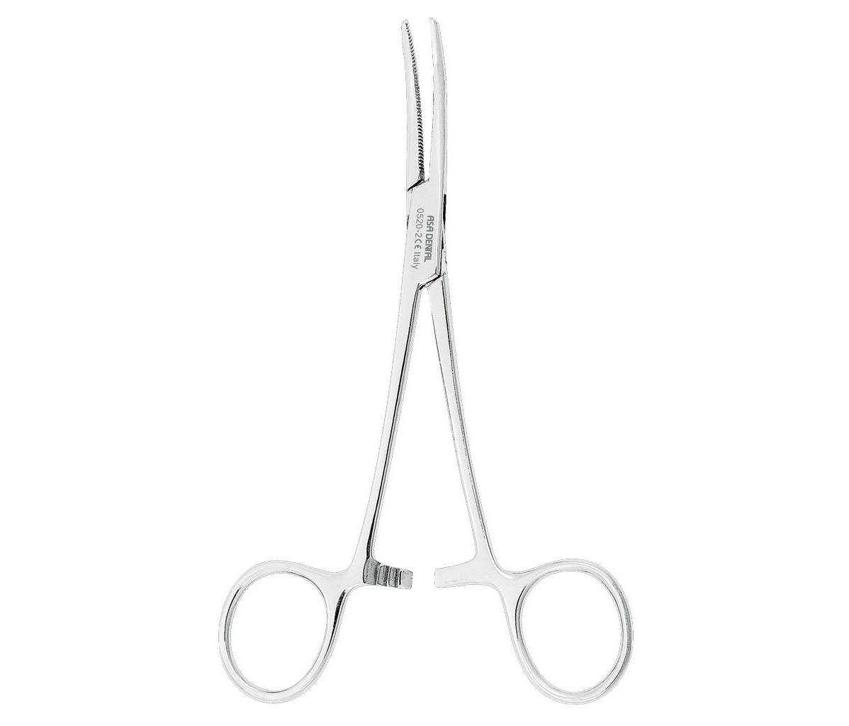 Asa Dental 0520-2 - зажим "Москит" изогнутый по плоскости, 14 см