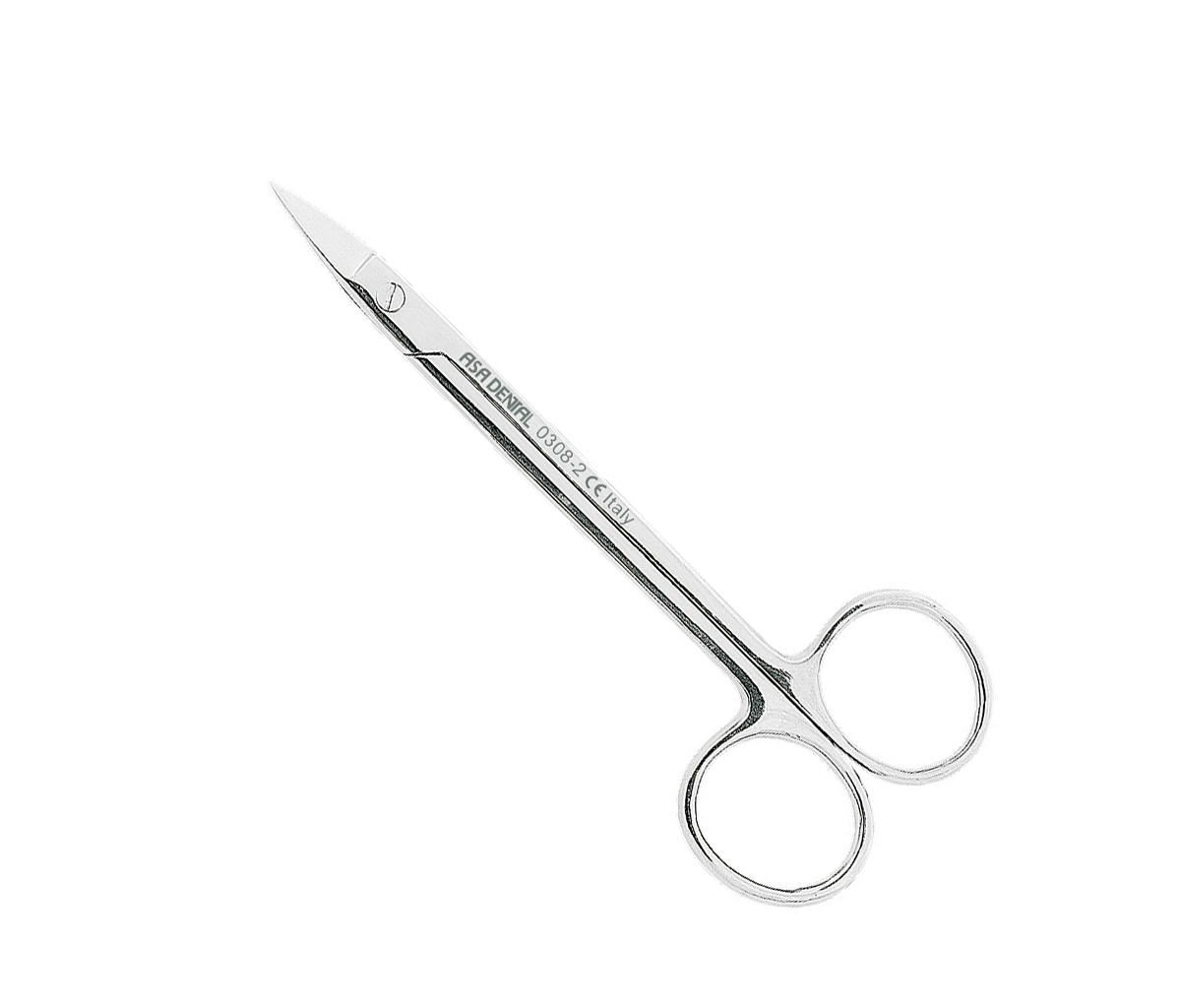 Asa Dental 0308-2 - ножницы для десны изогнутые по плоскости, 12,5 см