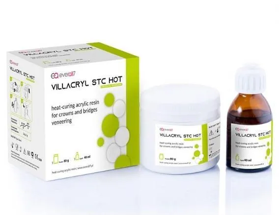 Пластмасса ремонтная, Everall7, Villacryl STC Hot, A1, горячая полимеризация, 80г+40мл