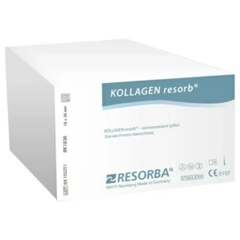 Губка коллагеновая гемостатическая Kollagen Resorb 1.8 х 3.6 см (1 шт) Resorba