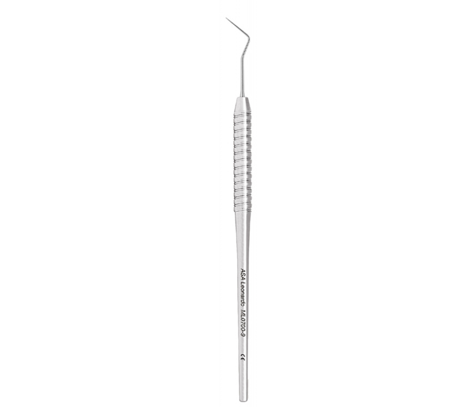 Asa Dental ML0700-9 - зонд N9 односторонний изогнутый малый Leonardo с полой легкой ручкой