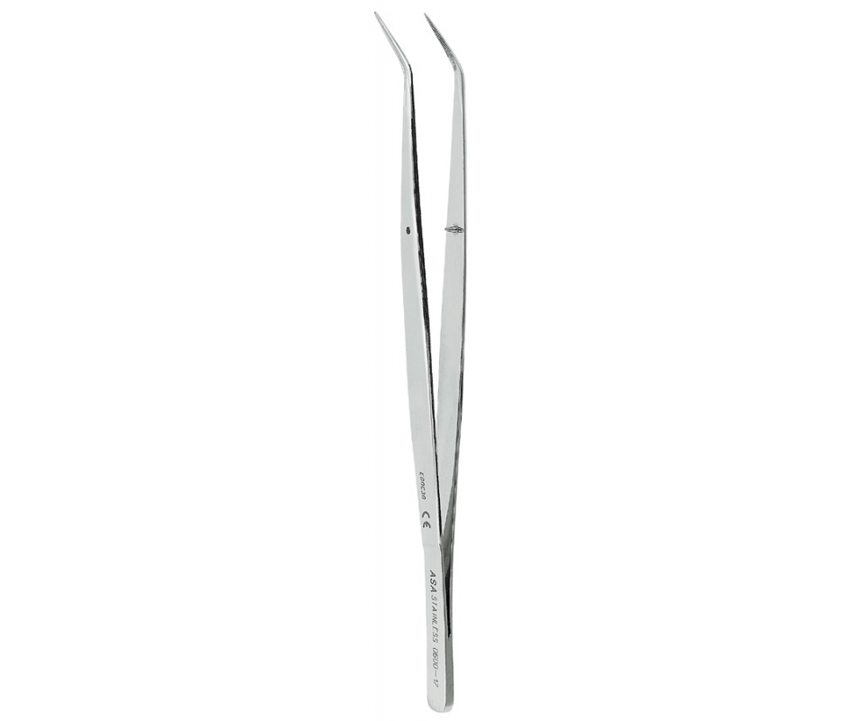 Asa Dental 0600-17 - пинцет анатомический изогнутый, 16 см