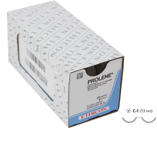 Нить хирургическая Ethicon Prolene 7/0 60 см Колющая 13 мм