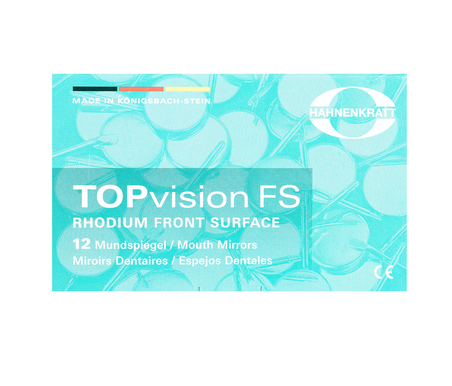 Hahnenkratt TOPvision FS Rhodium - родиевое зеркало, плоское, без ручки, №4, диаметр 22 мм, 12 шт
