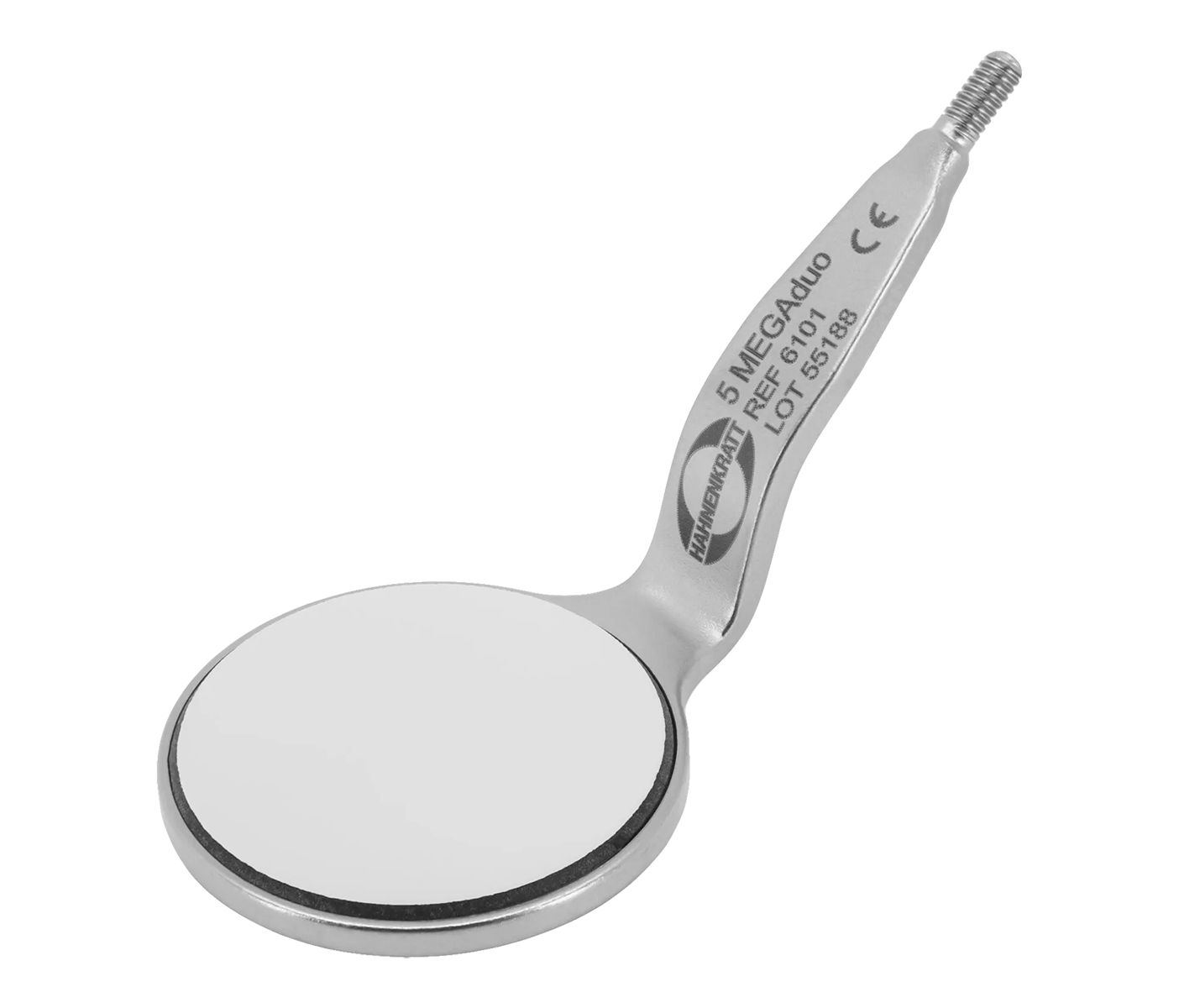 Hahnenkratt MEGAduo FS Rhodium - родиевое зеркало двухстороннее, без ручки, плоское, №5, диаметр 24 мм, 6 шт