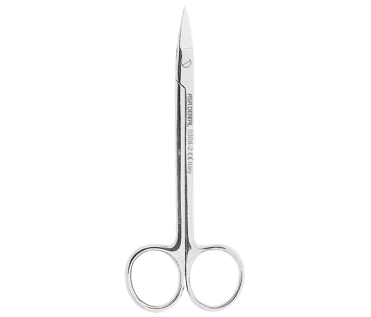 Asa Dental 0308-2 - ножницы для десны изогнутые по плоскости, 12,5 см