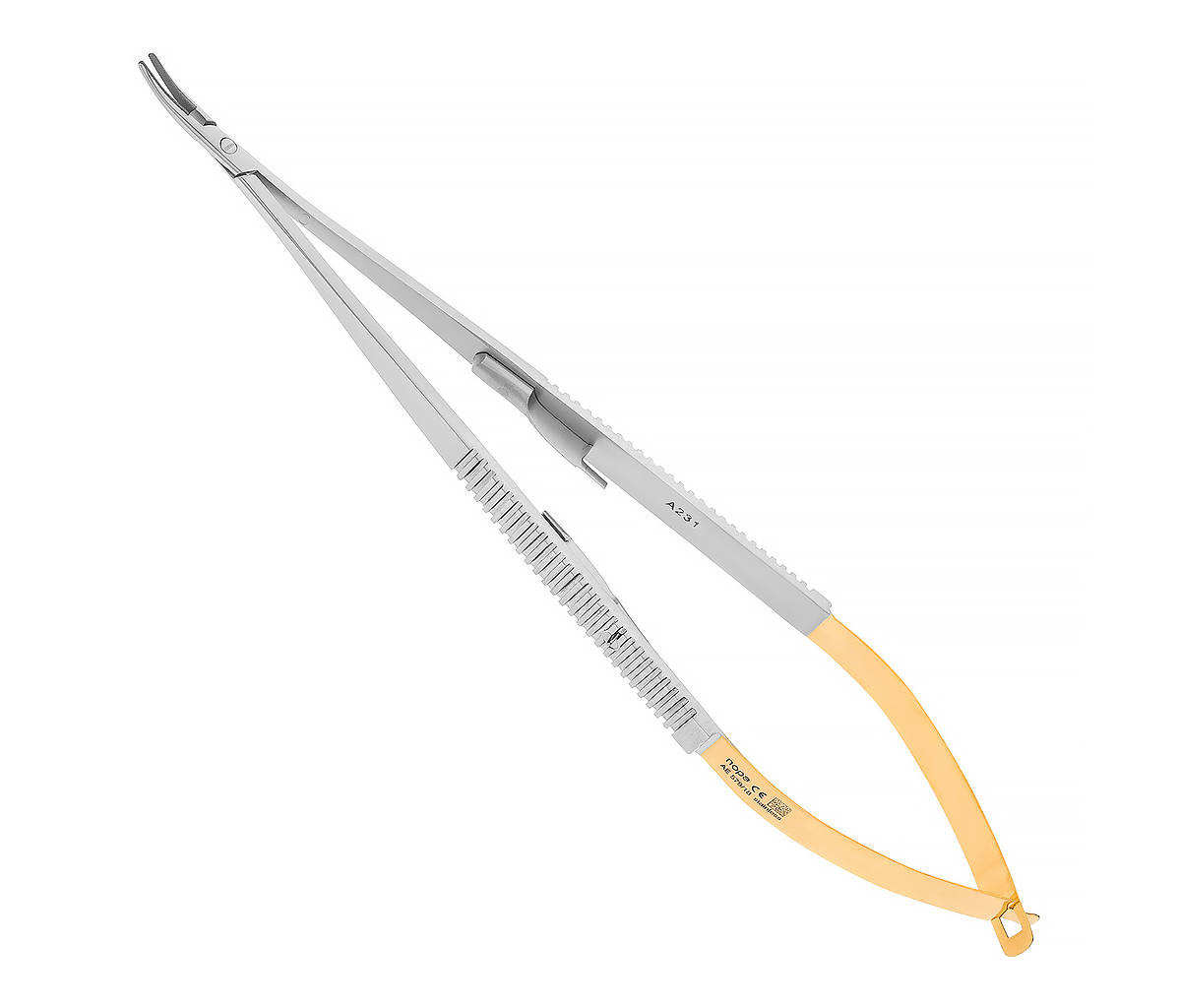 Nopa Instruments AE 579/18 - микроиглодержатель TUC CASTROVIEJO изогнутый, 18 см