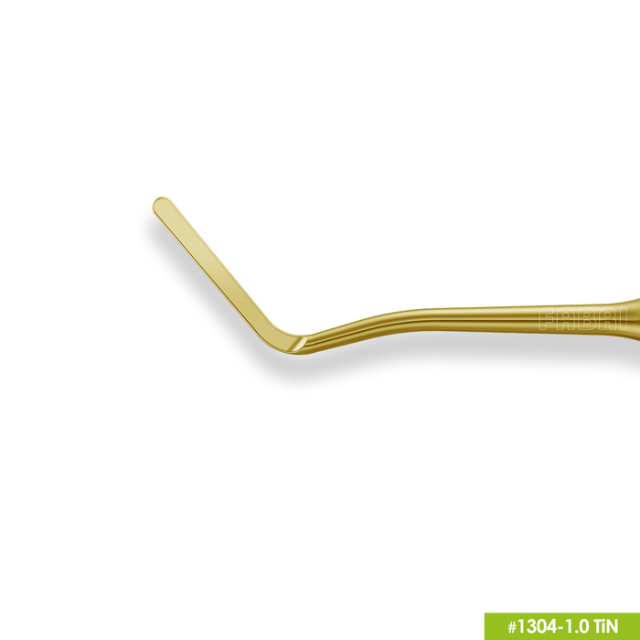 1304-1,0 TiN Удлиненная узкая гладилка с штопфером-шариком Ø1.0mm. Ручка Ø6mm. Покрытие Gold