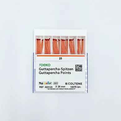 Штифты гуттаперчевые, Coltene, Points Top Color ISO 25, 100 шт
