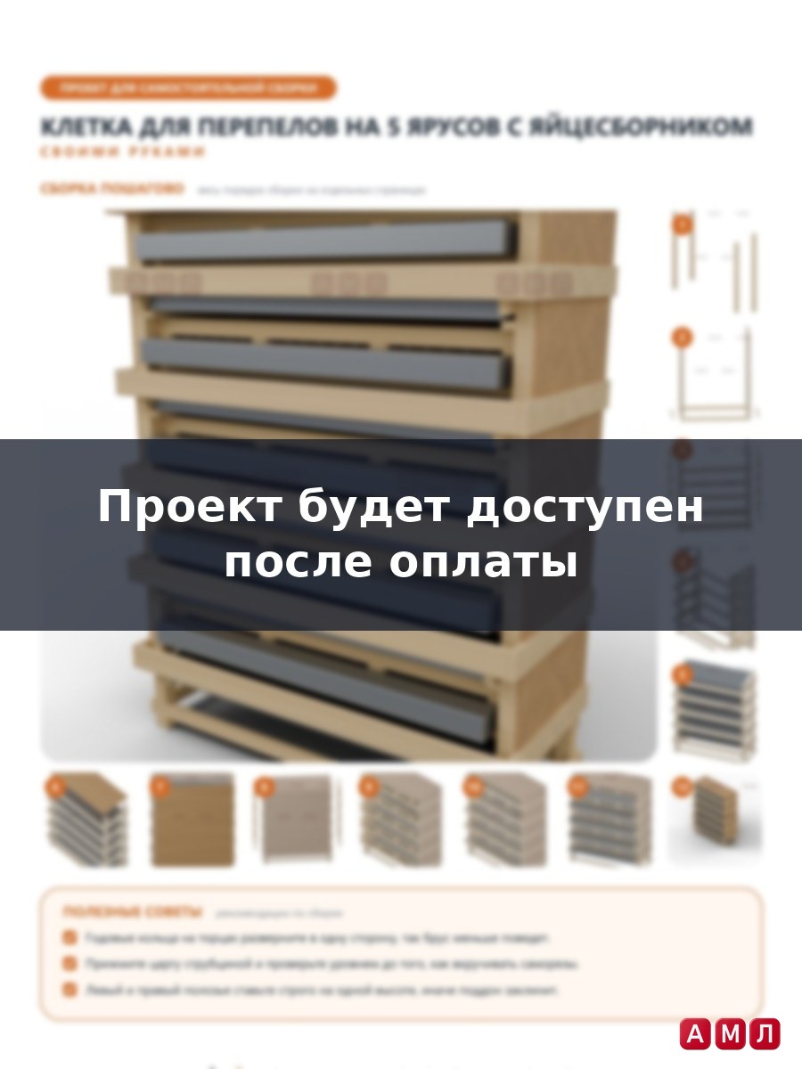 Проект чертеж домашняя клетка для содержания перепелов с яйцесборником