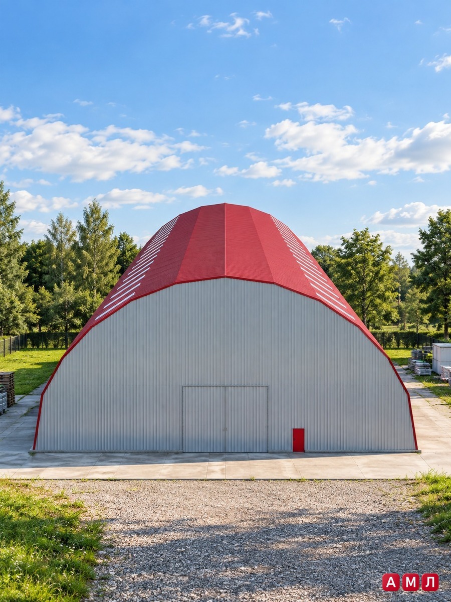 Премиум проект чертеж Ангар полукруглый арочный металлический 100х40 метров построить