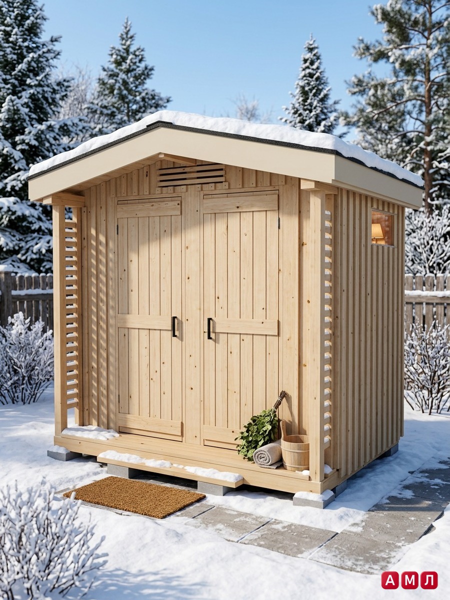 Дачный туалет с душем 2,6x1,8 м