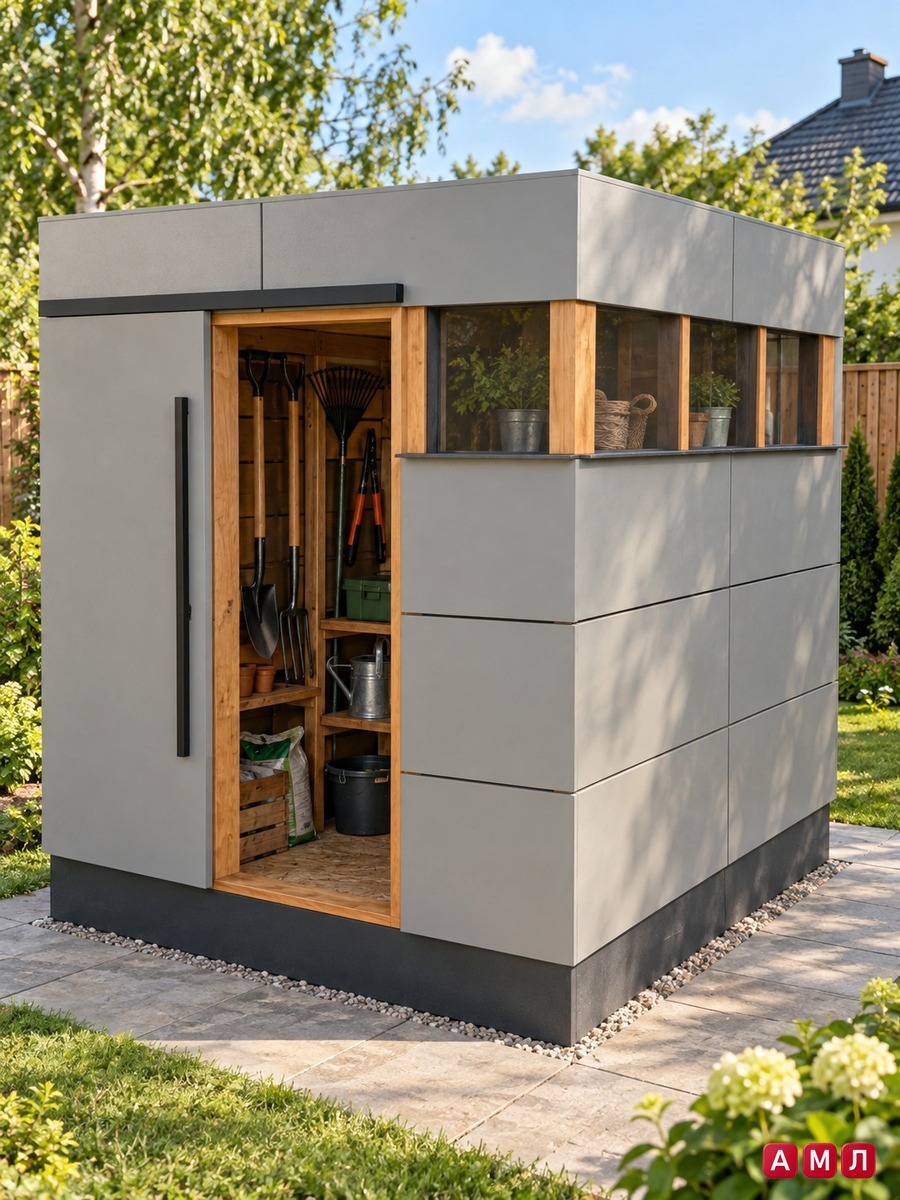 Садовый модульный хозблок из панелей 2x2 метра