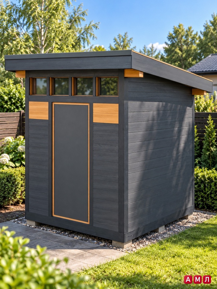 Проект чертеж сарай с односкатной крышей 2х2.5 м